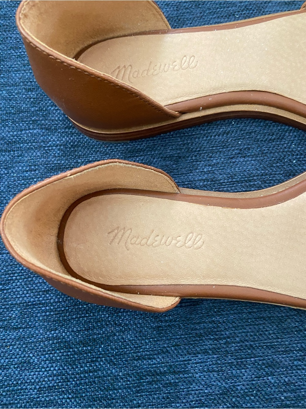 Madewell Woven Tan Open-Toe D'Orsay Flats 8 - Picture 3 of 5